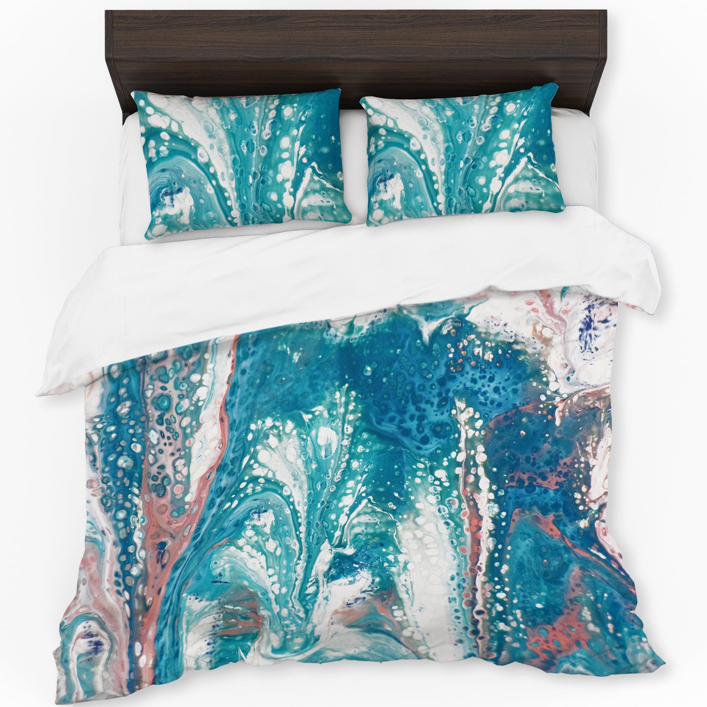 Blue Abstract Paint Strokes Duvet Cover Set