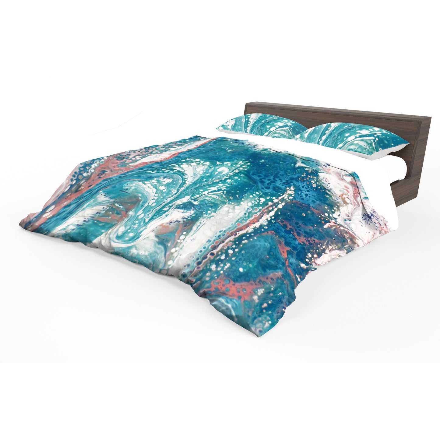 Blue Abstract Paint Strokes Duvet Cover Set
