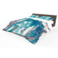 Blue Abstract Paint Strokes Duvet Cover Set