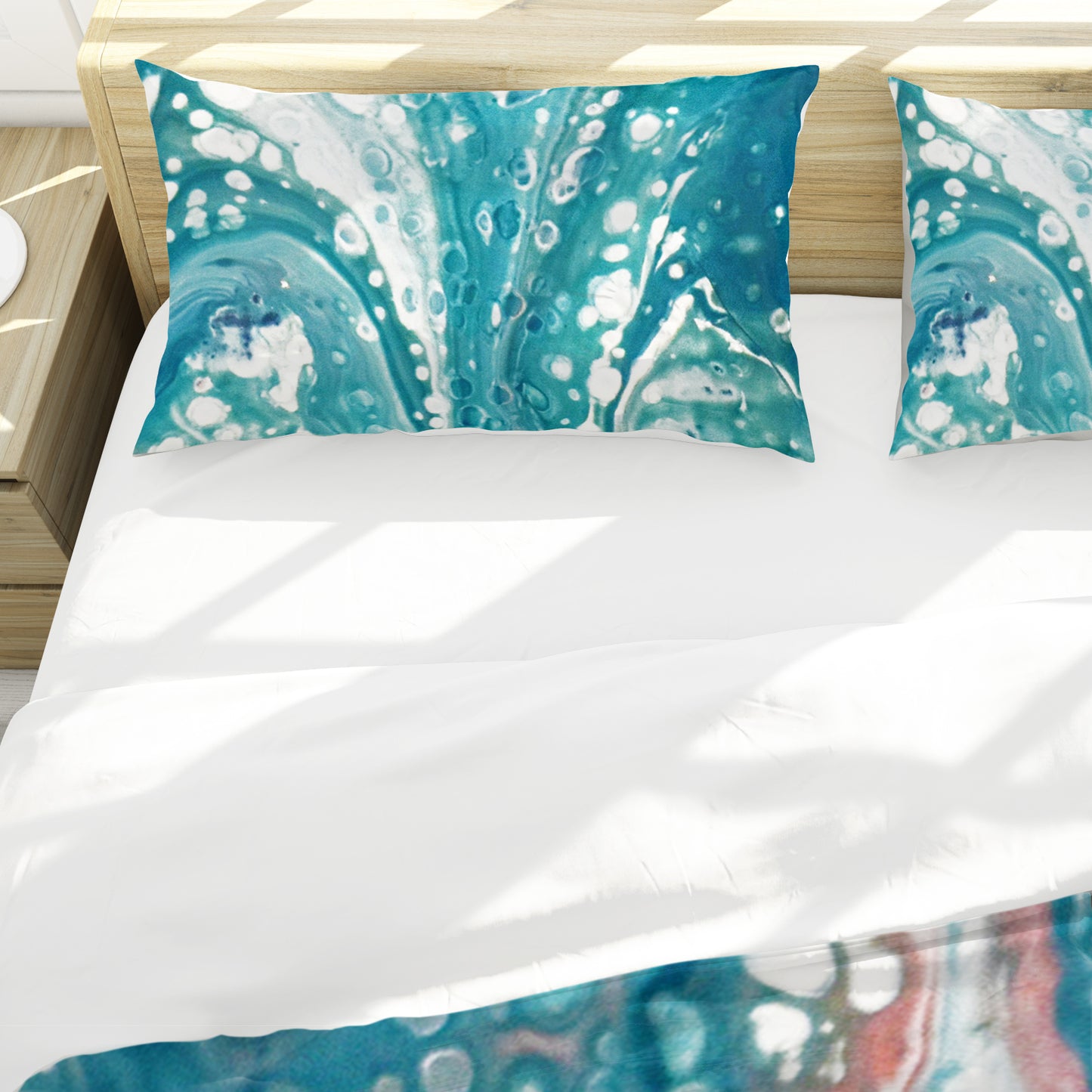 Blue Abstract Paint Strokes Duvet Cover Set