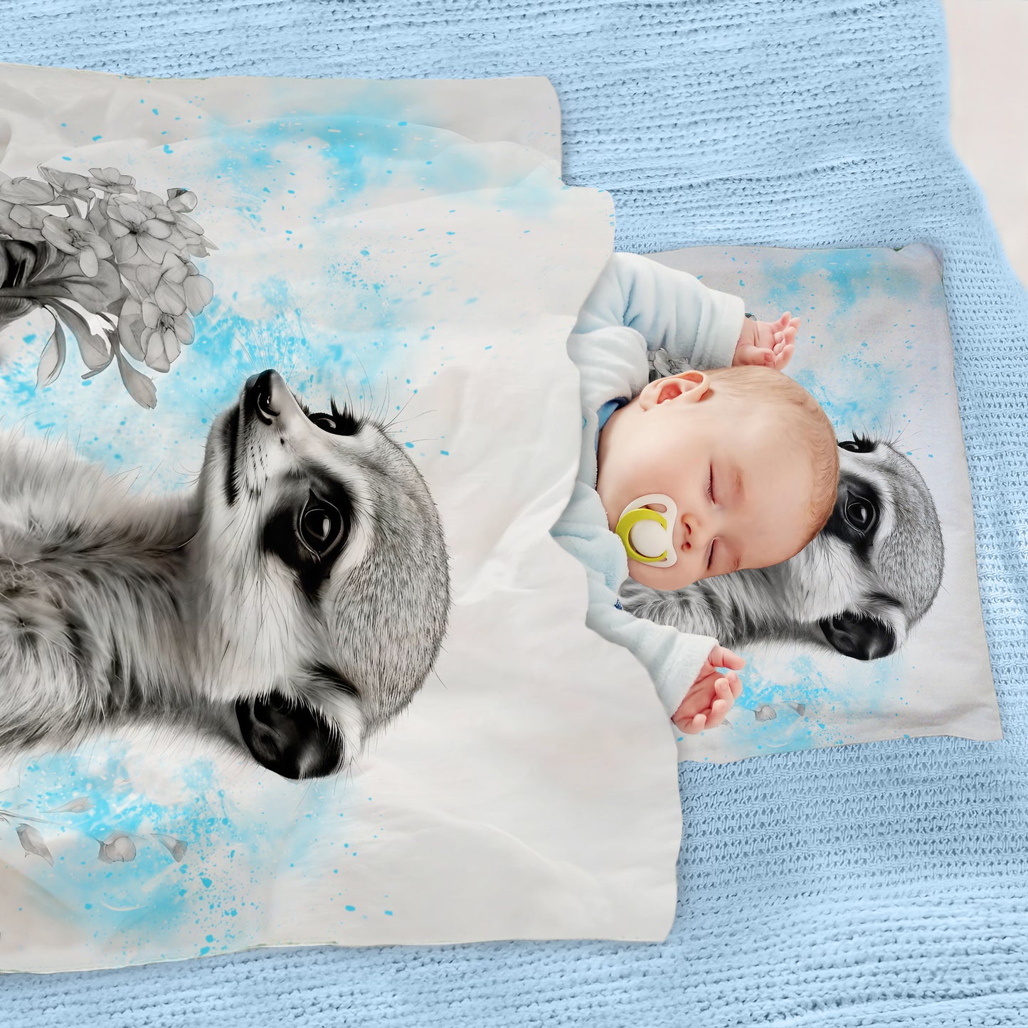 Blue Baby Meerkat By Nathan Pieterse Cot Duvet Set
