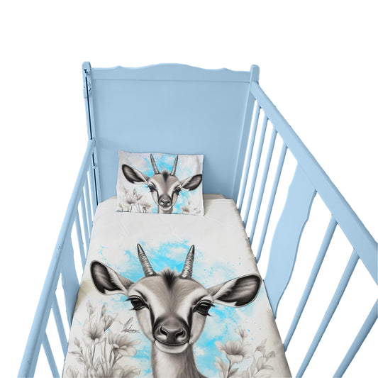 Blue Baby Springbok By Nathan Pieterse Cot Duvet Set