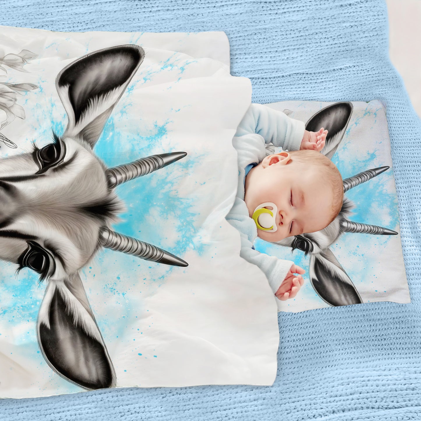 Blue Baby Springbok By Nathan Pieterse Cot Duvet Set