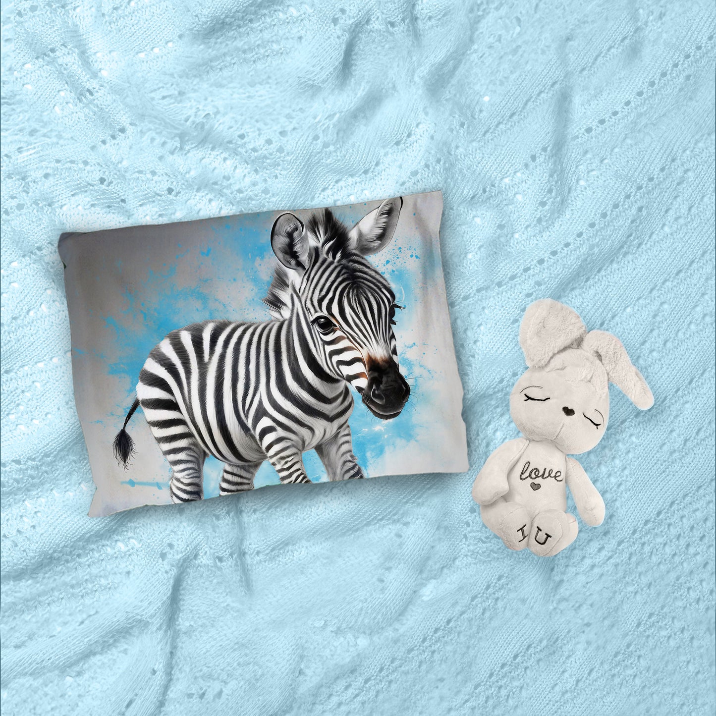 Blue Baby Zebra By Nathan Pieterse Cot Duvet Set