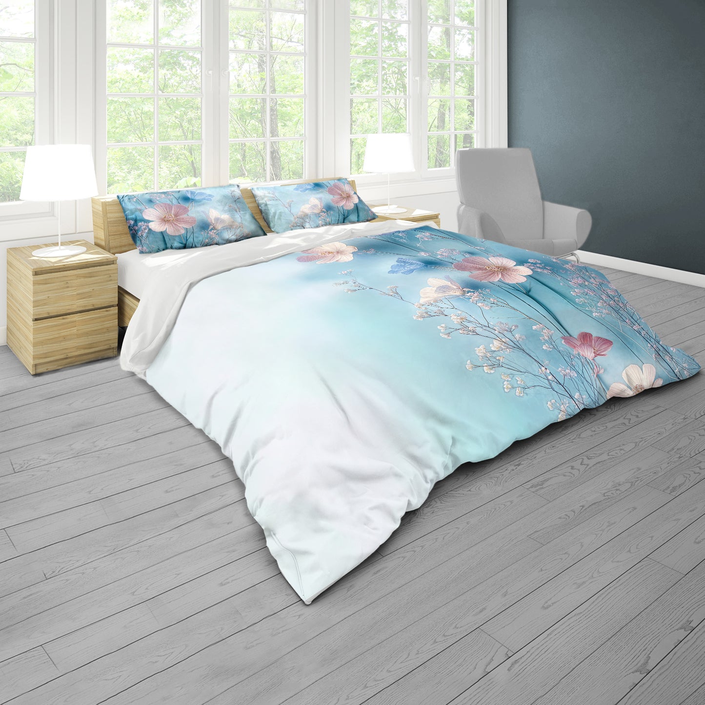 Blue Bells Duvet Cover Set