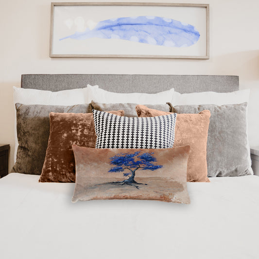 Blue Blossom Tree By Wikus Hattingh  Oblong Luxury Scatter