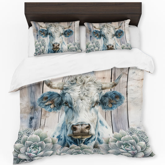 Blue Bull Succulent Graze Duvet Cover Set by Mark van Vuuren