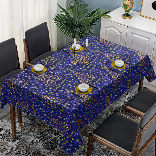 Blue Christmas Rectangle Tablecloth