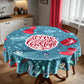 Blue Christmas Round Tablecloth