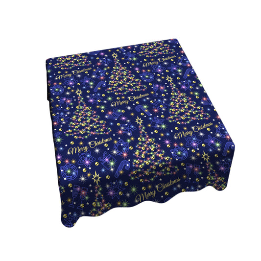 Blue Christmas Tree Square Tablecloth