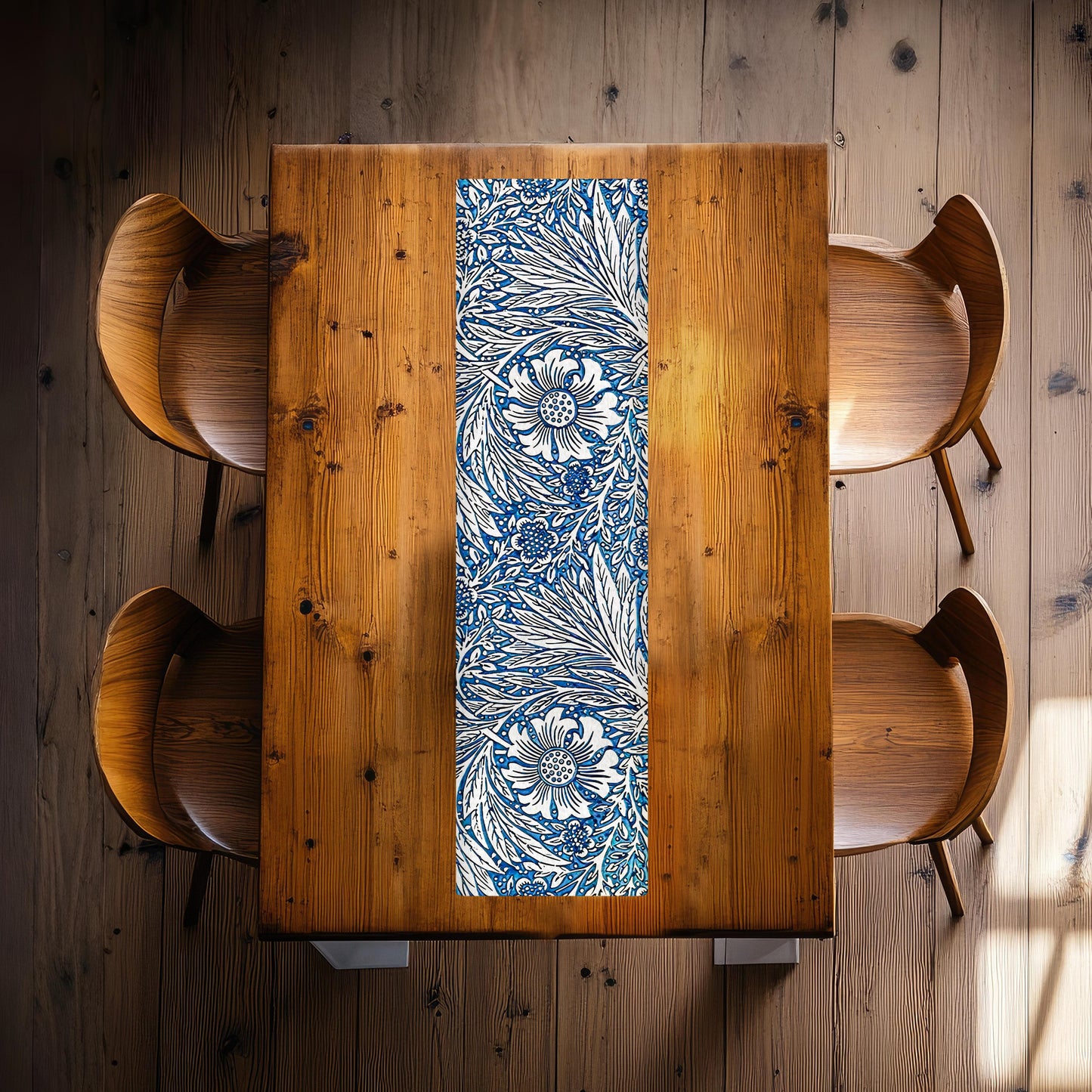 Blue Floral Rhythm 160cm Table Runner