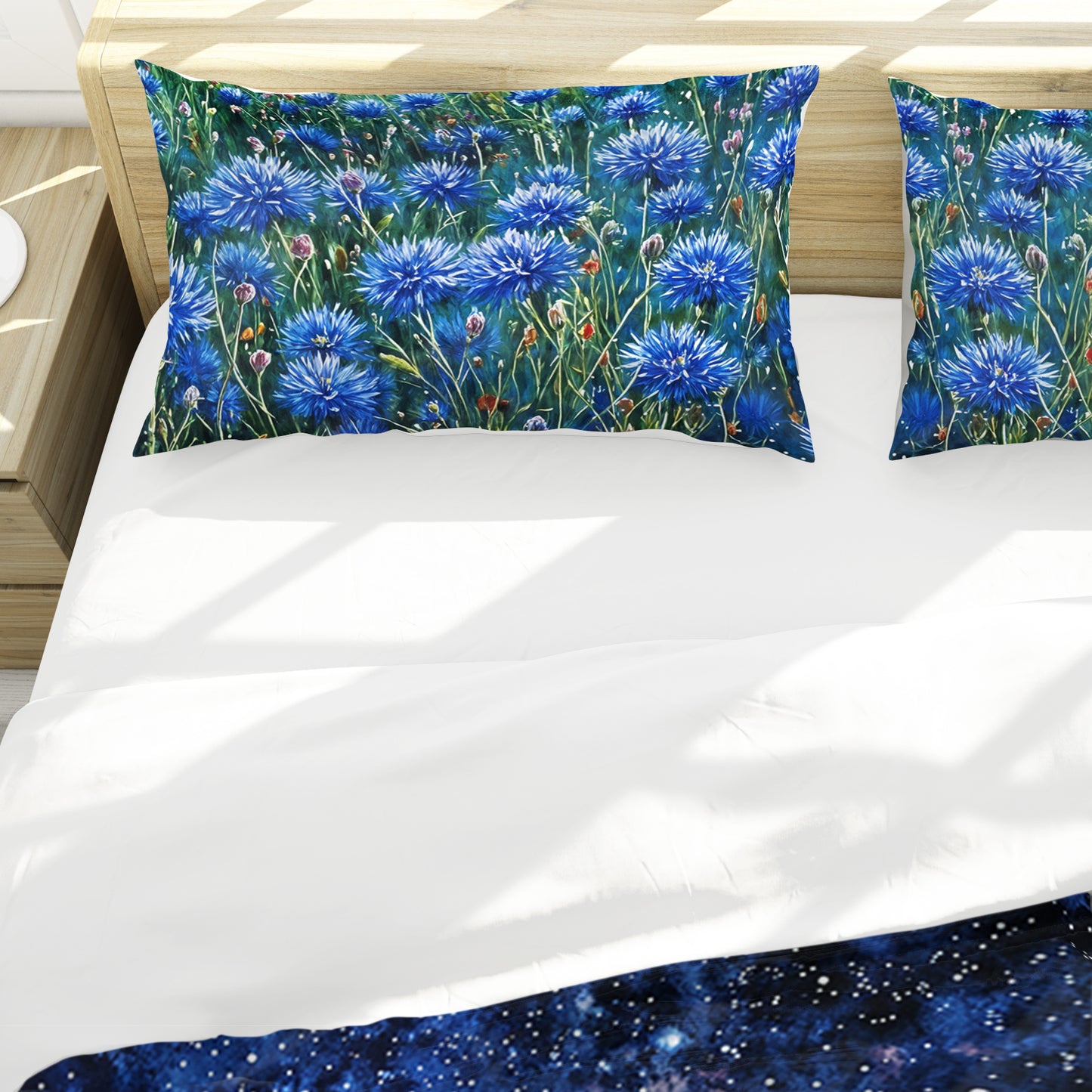 Blue Flowers at Midnight Duvet Cover Set
