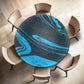 Blue Flowing Paint Round Tablecloth