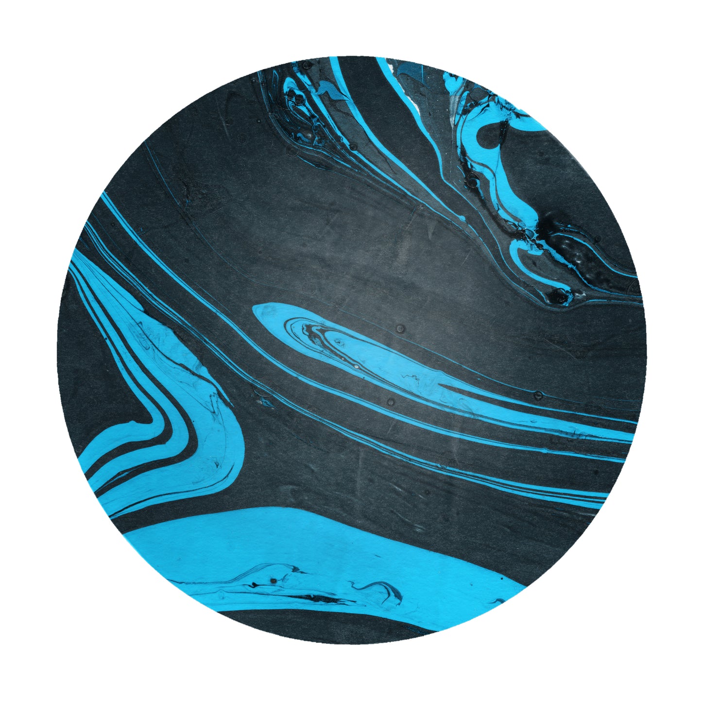 Blue Flowing Paint Round Tablecloth