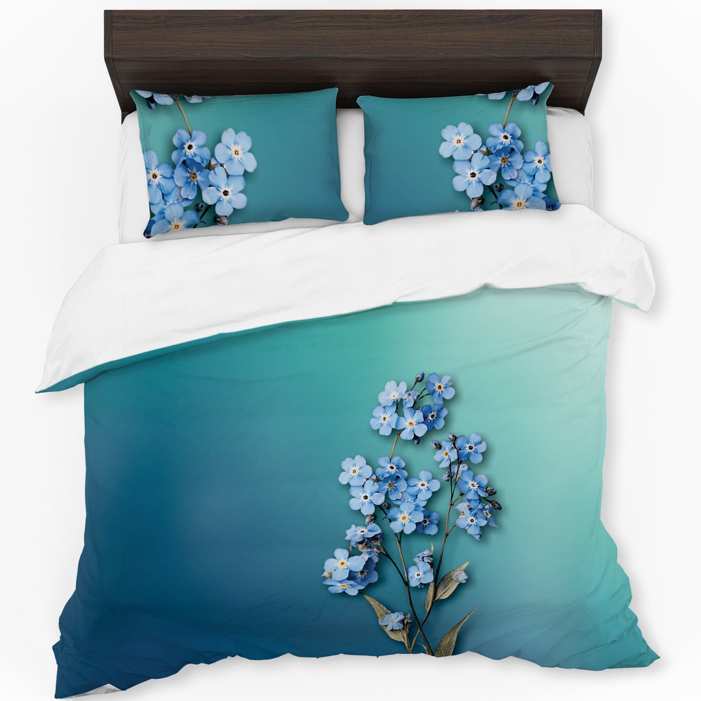 Blue Forget Me No Duvet Cover Set