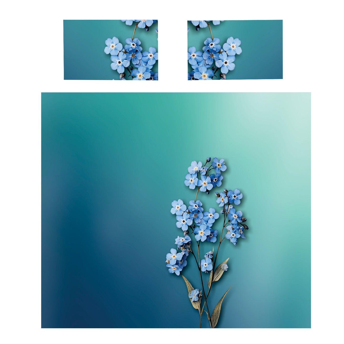 Blue Forget Me No Duvet Cover Set