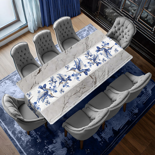 Blue Hummingbirds Table Runner by Mark van Vuuren