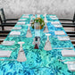 Blue Leave Pattern 3m Rectangle Tablecloth