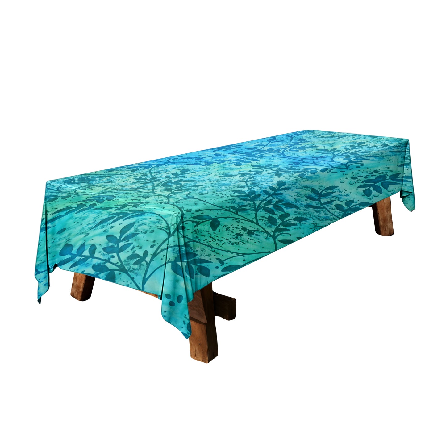 Blue Leave Pattern 3m Rectangle Tablecloth