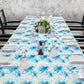 Blue Line Art Floral 3m Rectangle Tablecloth