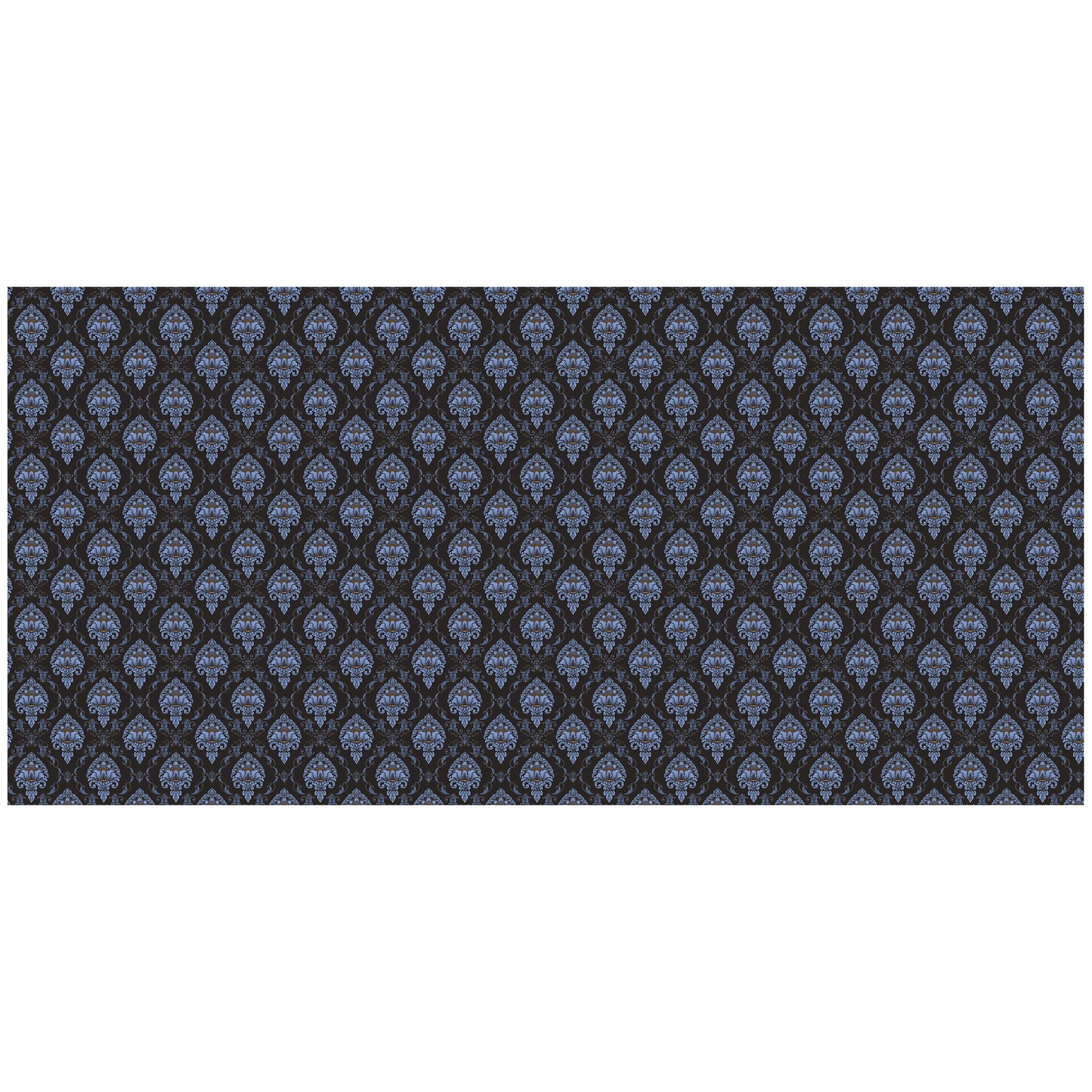Blue Luxury Pattern on Black 3m Rectangle Tablecloth