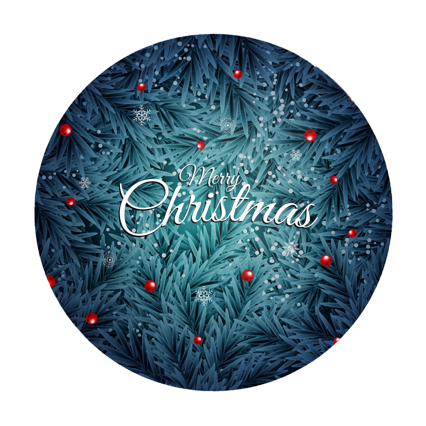 Blue Pines Christmas Round Tablecloth