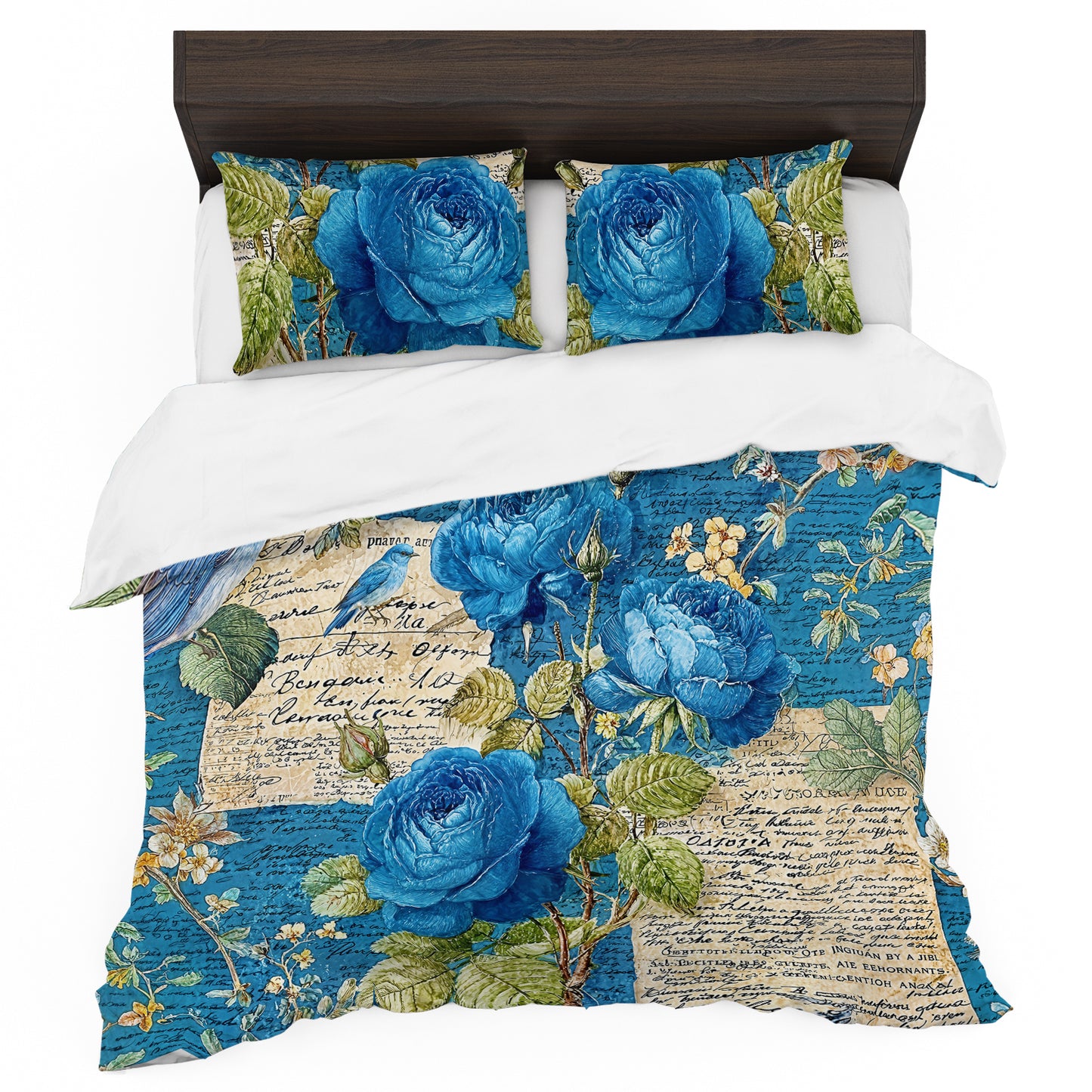 Blue Rose Duvet Cover Set
