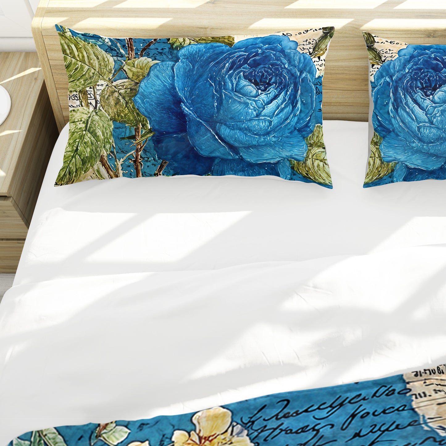 Blue Rose Duvet Cover Set