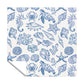 Blue Shells on White Square Tablecloth