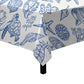 Blue Shells on White Square Tablecloth