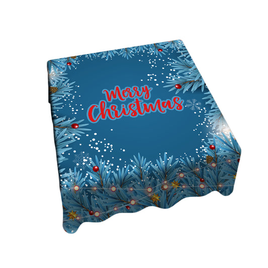 Blue Snowy Christmas Square Tablecloth