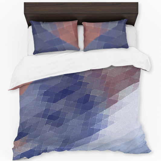 Blue Squares Duvet Cover Set