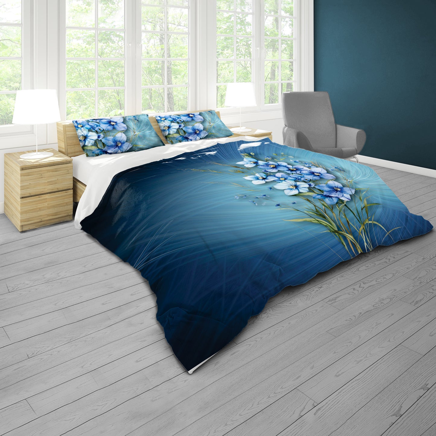 Blue Sweetloves  Duvet Cover Set