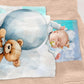 Blue Teddybear Cot Duvet Set