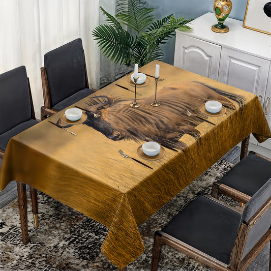 Blue Wildebeest Golden Hour By Fanie Heymans Rectangle Tablecloth