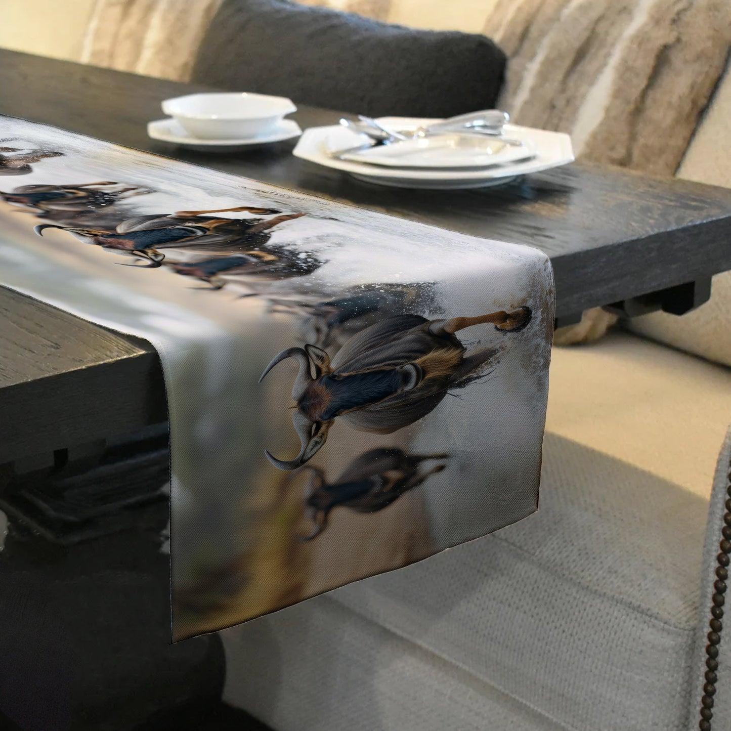 Blue Wildebeest Migration Table Runner