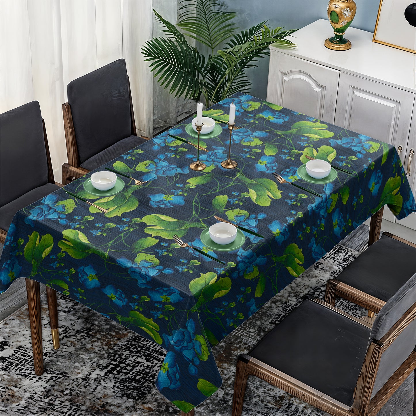 Blue Wood Vines Rectangle Tablecloth By Mark Van Vuuren