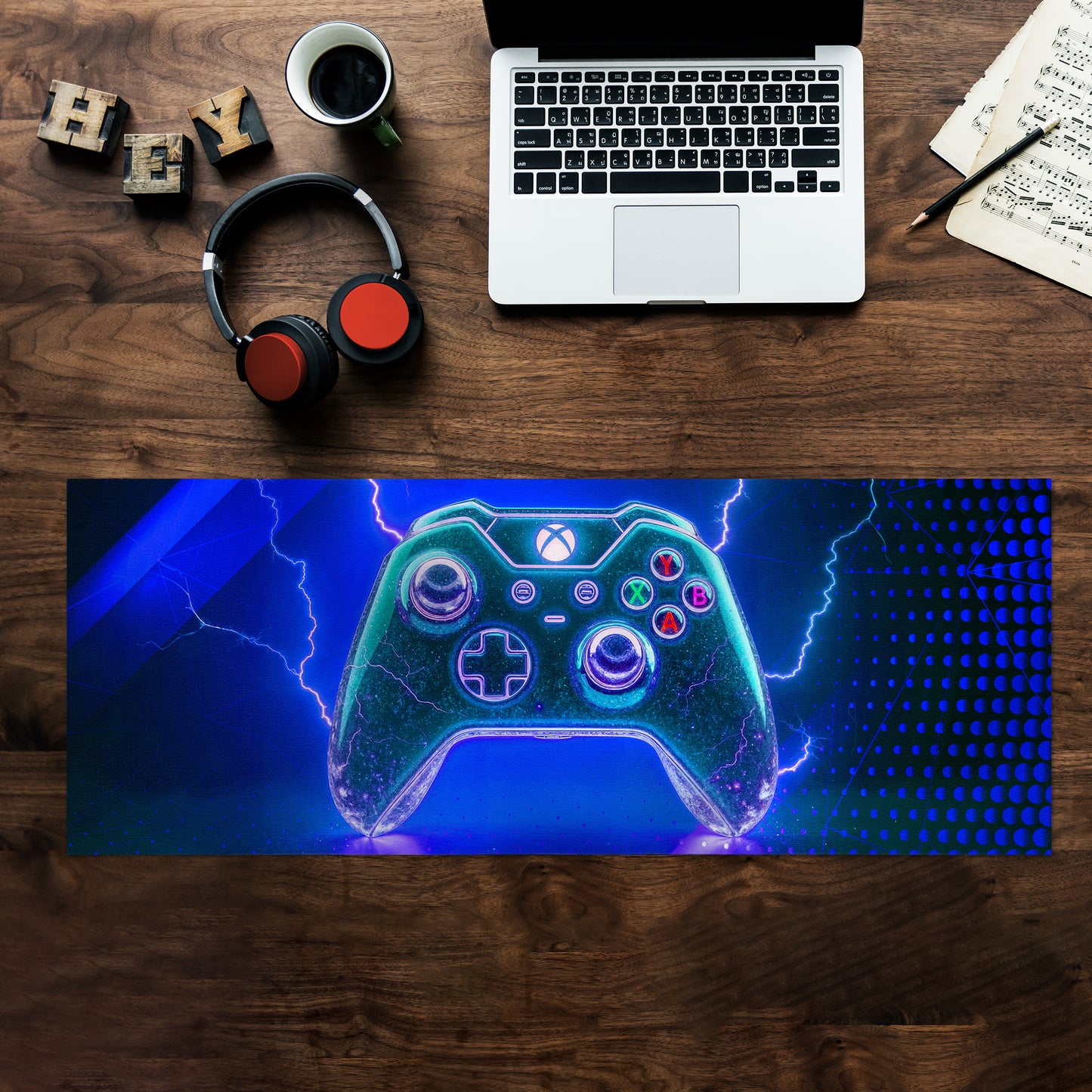 Blue Xbox Controller Desk Pad