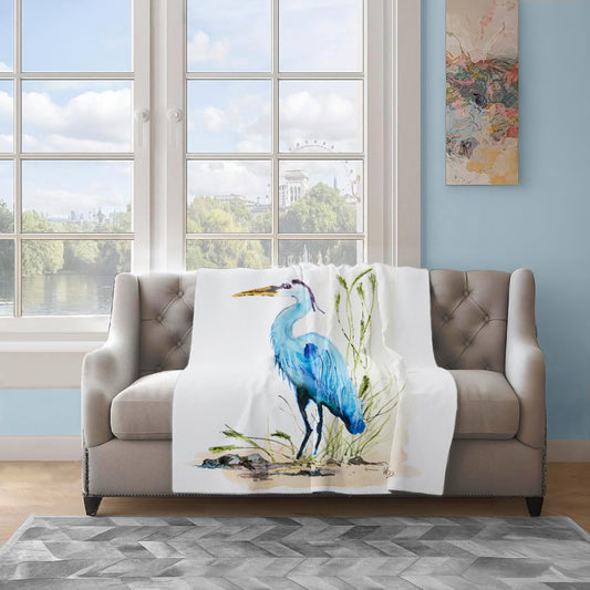 Blue Heron Light Weight Fleece Blanket By Wikus Hattingh