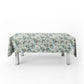 Blue and Green Lines on White Rectangle Tablecloth