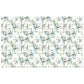 Blue and Green Lines on White Rectangle Tablecloth