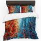 Blue and Rust Duvet Cover Set