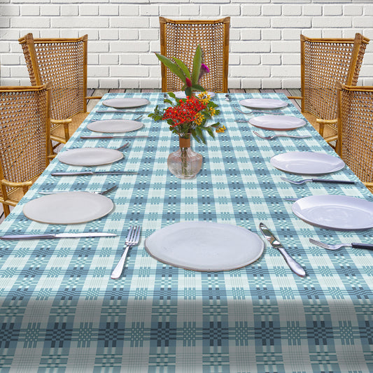 Bluegreen Japanese Block Pattern 3m Rectangle Tablecloth