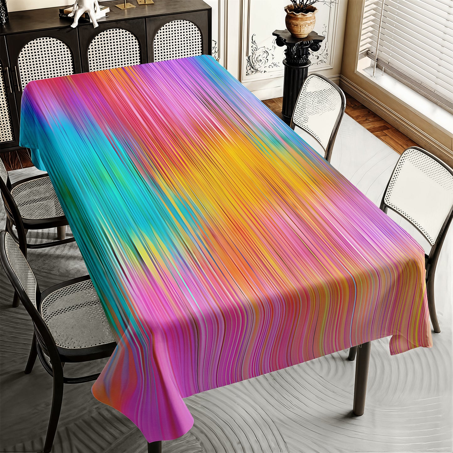 Blur Of Rainbow Rectangle Tablecloth