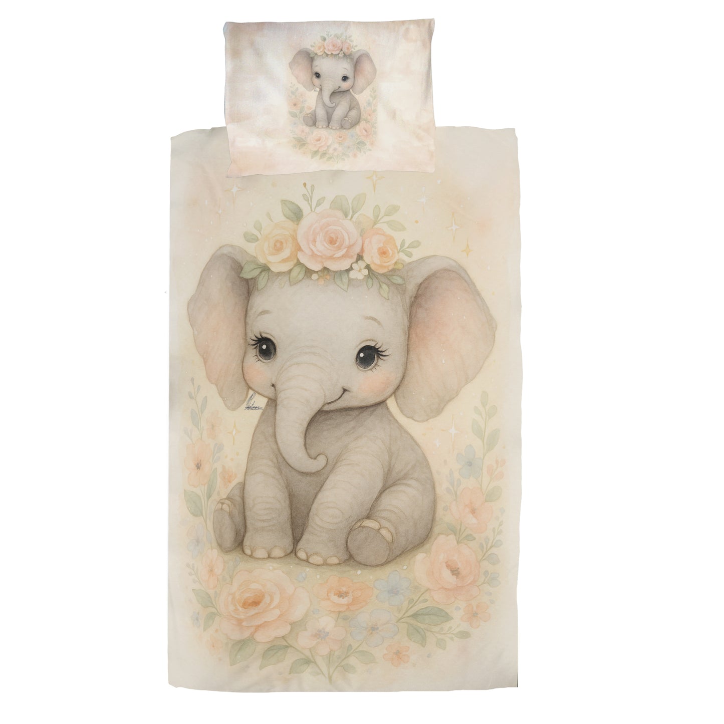 Blush Baby Elephant Princess Cot Set by Nathan Pieterse