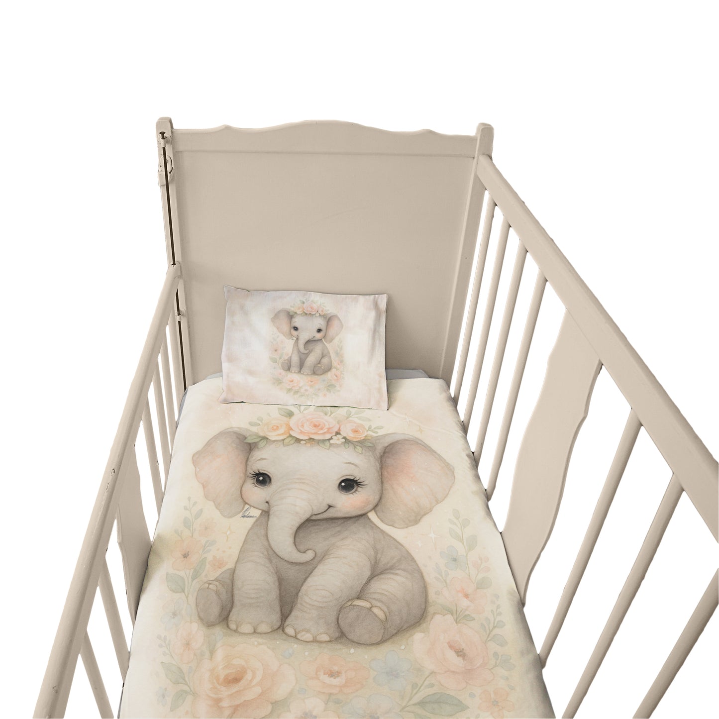 Blush Baby Elephant Princess Cot Set by Nathan Pieterse
