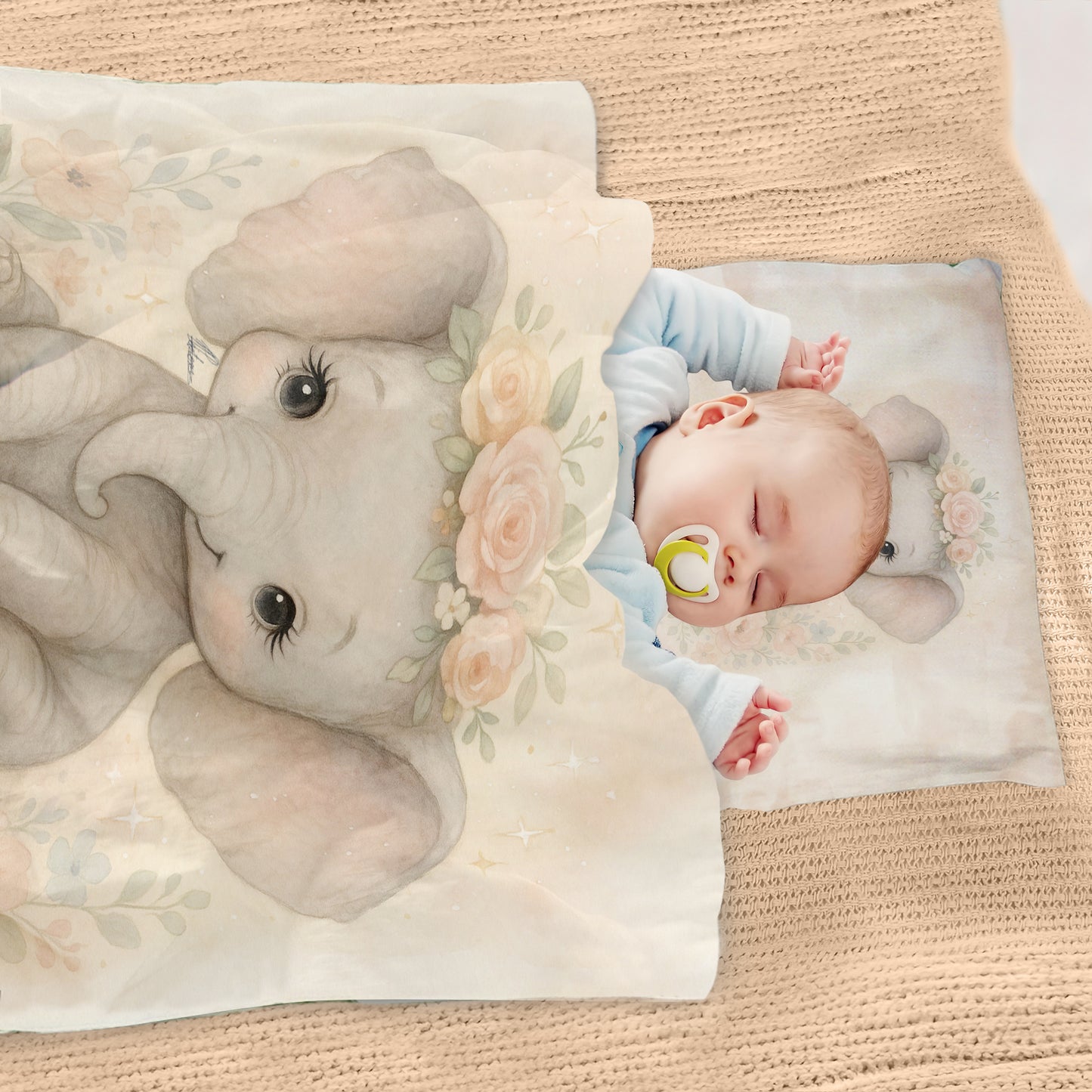 Blush Baby Elephant Princess Cot Set by Nathan Pieterse