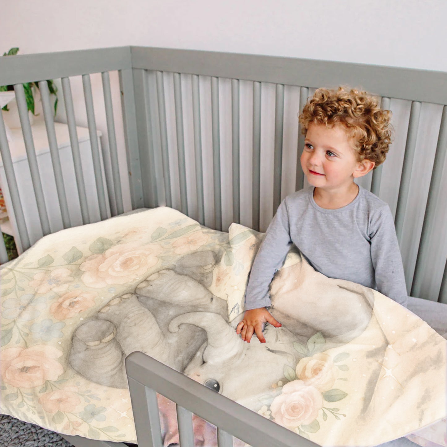 Blush Baby Elephant Princess Cot Set by Nathan Pieterse