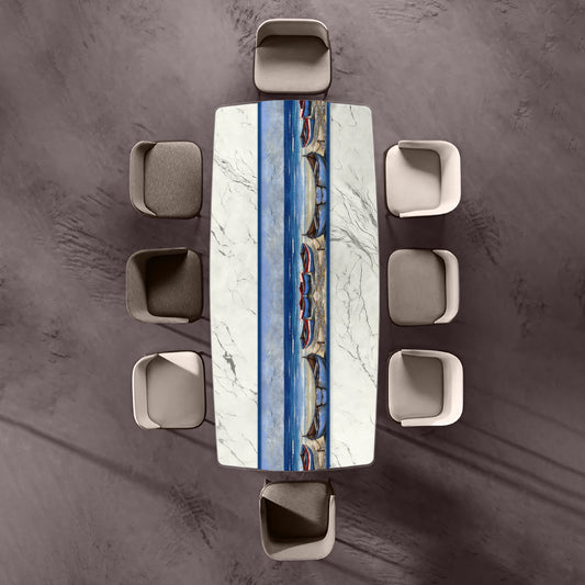 Boats on the Sand By Stella Bruwer Table Runner
