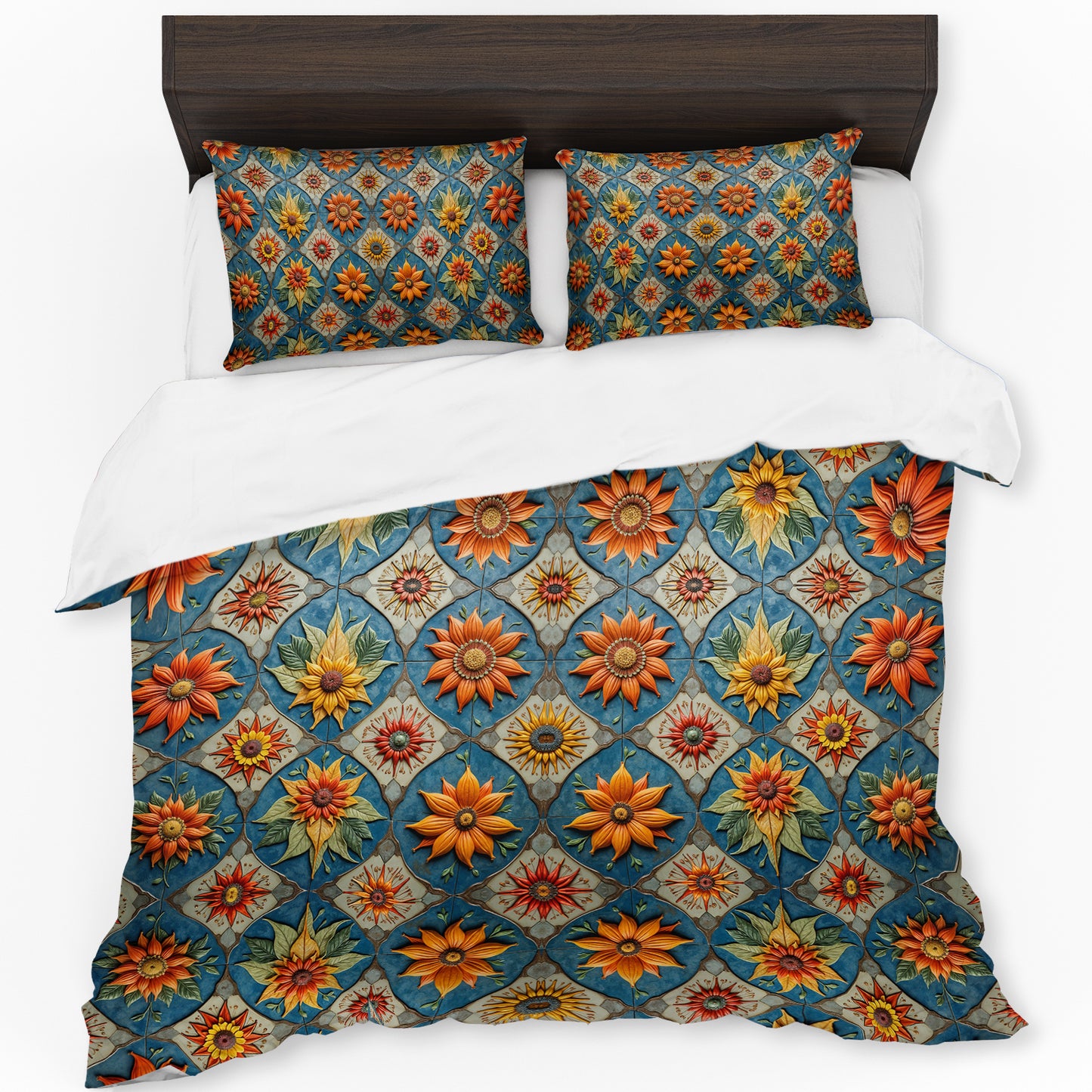Bohemian Clay Petal Parade Duvet Cover Set